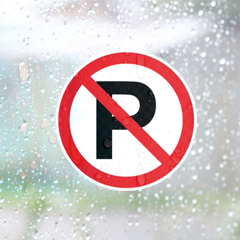 niet parkeren raamsticker