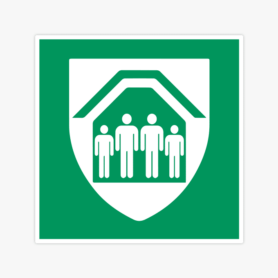 Sticker-schuilplaats-(ISO-7010,-E021)