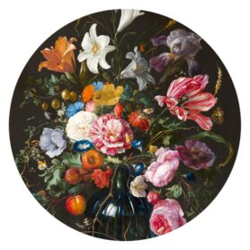 muurcirkel behangcirkel bloemen vase of flowers wandcirkel davidsz jan de heem