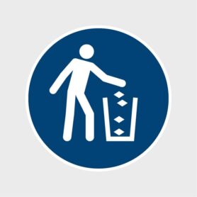 Sticker Gebruik afvalbak ISO 7010 M030 gebodssticker veiligheidsstickersArtboard 1-80