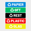 afval stickers recycle glas papier gft plastic groen blauw zwart rood geelArtboard 1-8 afval stickers recycle glas papier gft plastic groen blauw zwart rood geelArtboard 1-8
