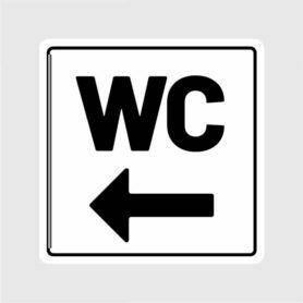 deursticker wc sticker wc zwart toilet pijl links wegwijsArtboard 1-80