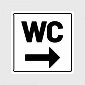 deursticker wc sticker wc zwart toilet pijl rechts wegwijsArtboard 1-80