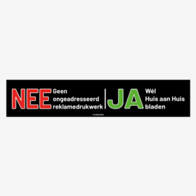 nee ja sticker deursticker brievenbus geen reclame ongeadresseerd drukwerk verplicht