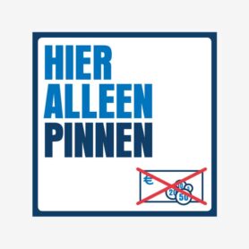 raamsticker deursticker muursticker kassa hier alleen pinnen sticker only pin