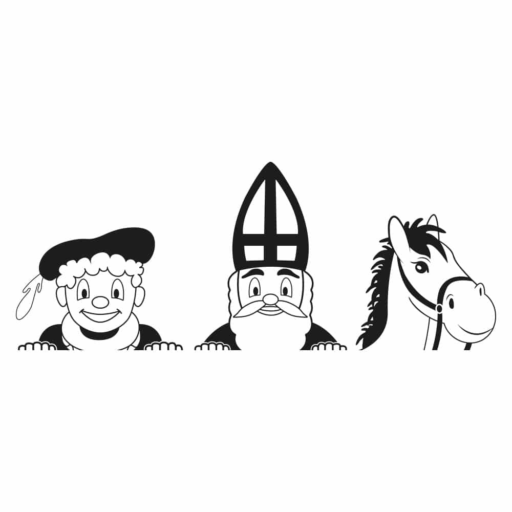 raamsticker herbruikbaar sinterklaas amigo zwarte piet pietjes oh zo snel herbruikbaar set