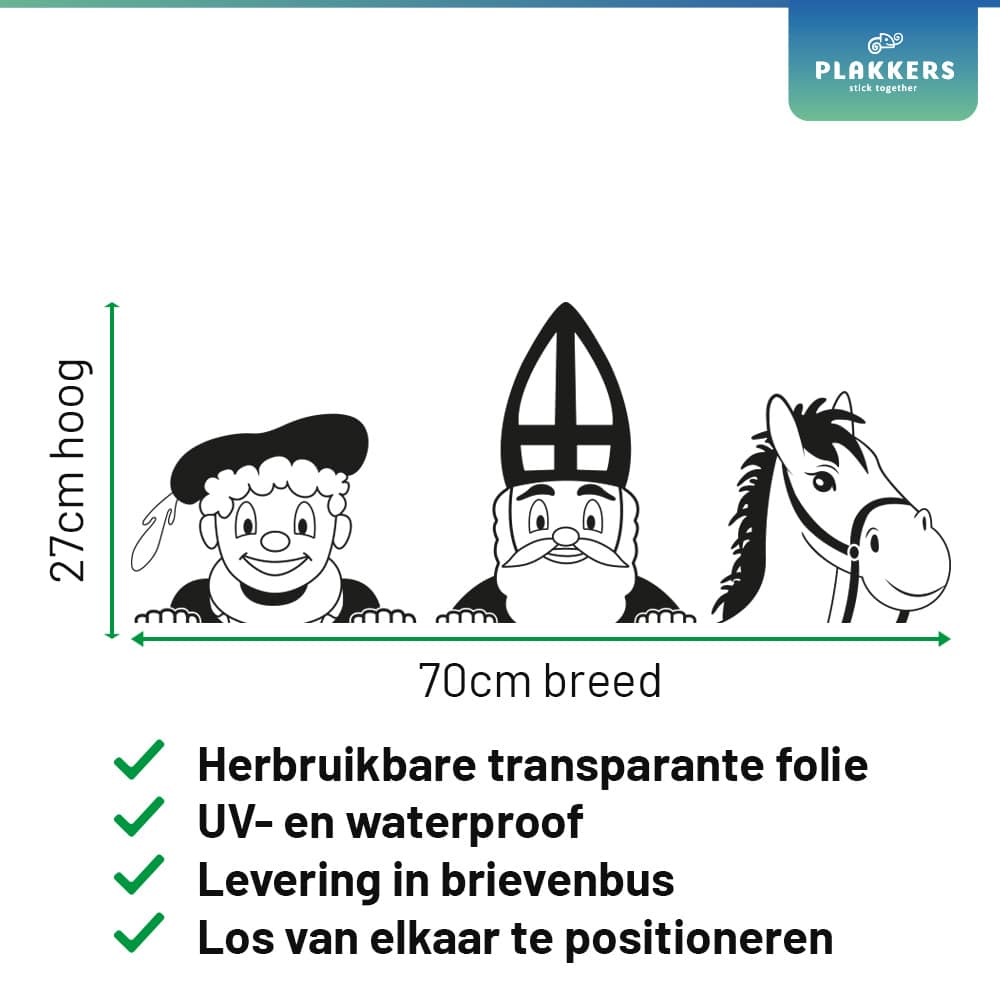 raamsticker herbruikbaar sinterklaas amigo zwarte piet pietjes oh zo snel herbruikbaar