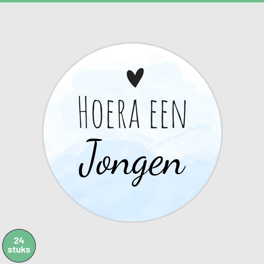hoera een jongen sluitsticker geboorte sluitzegel