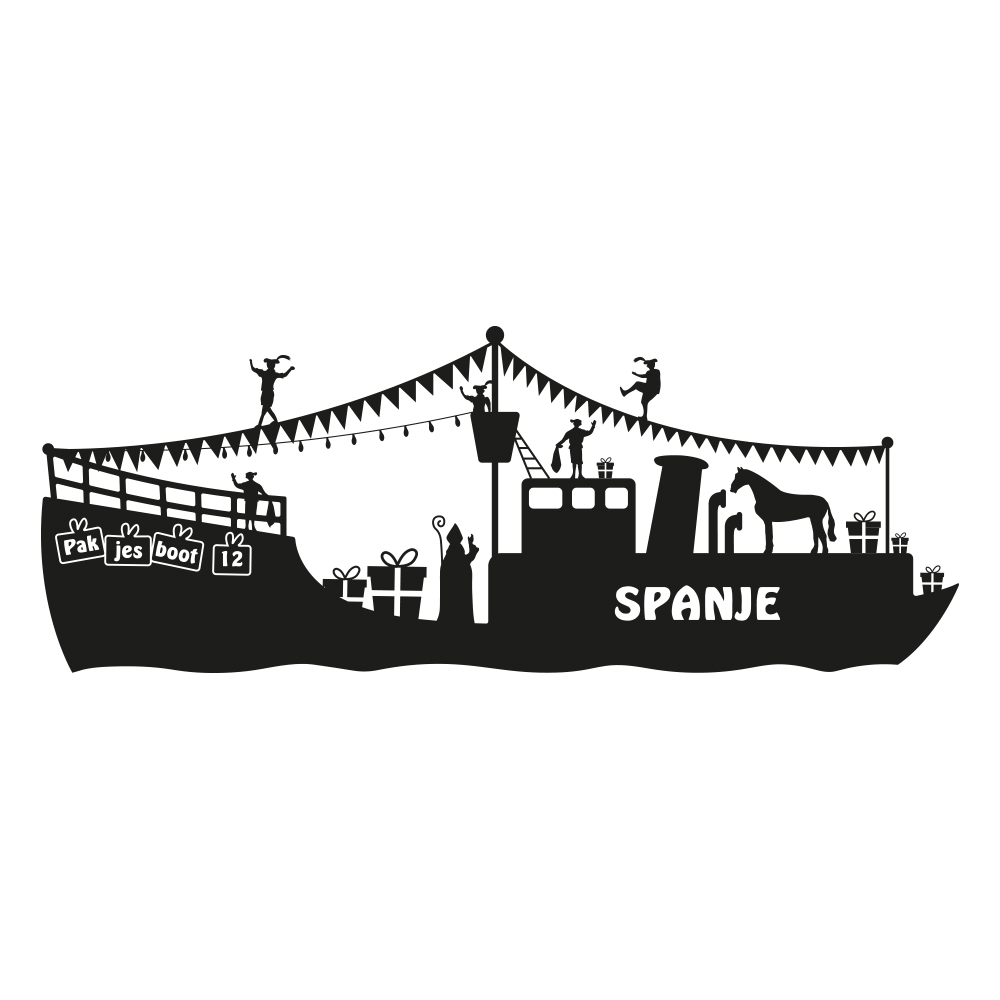 sinterklaas raamsticker stoomboot