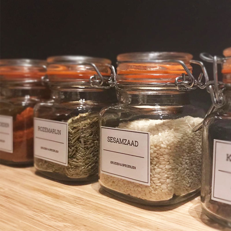 kruidenstickers kruidenlabels kruiden etiketten vintage dille kamille peper poeder specerijen