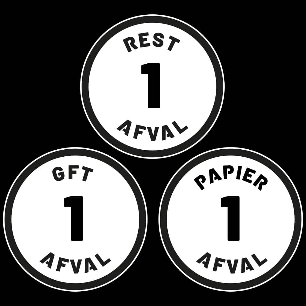 container stickers zwart wit afvalbakken kliko