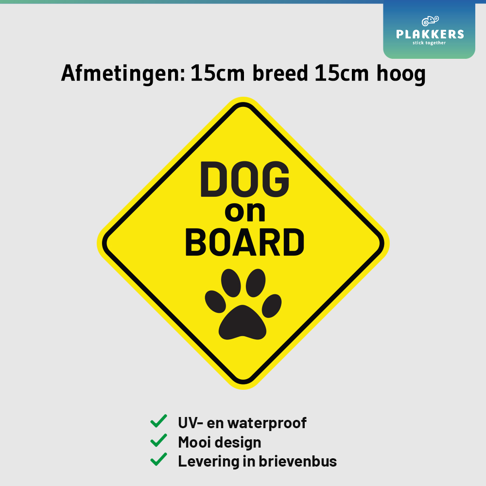 dog on board hond aan boord autosticker1