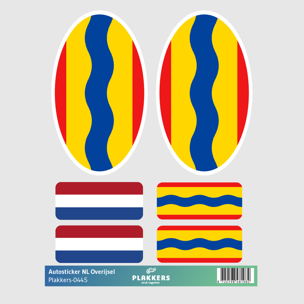 Overijsselse vlag sticker autosticker camper klein nederland2