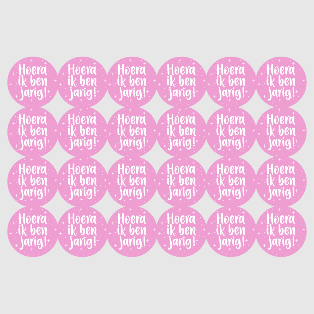 sluitsticker verjaardag roze meisje jarige feest envelop