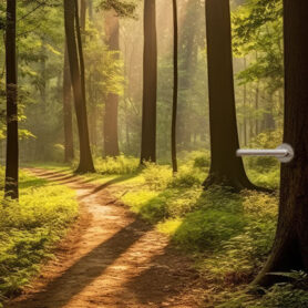 deurposter deursticker sticker poster wandelpad bos natuur