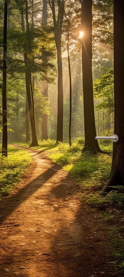 deurposter deursticker sticker poster wandelpad bos natuur