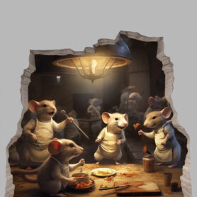 muursticker muis chef kok grappig creatief