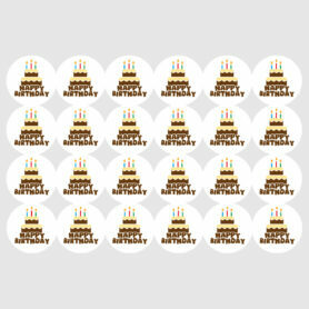 sluitsticker verjaardag feest envelop taart jongen meisje