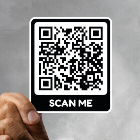 laptop sticker small rick rolled QR code scan