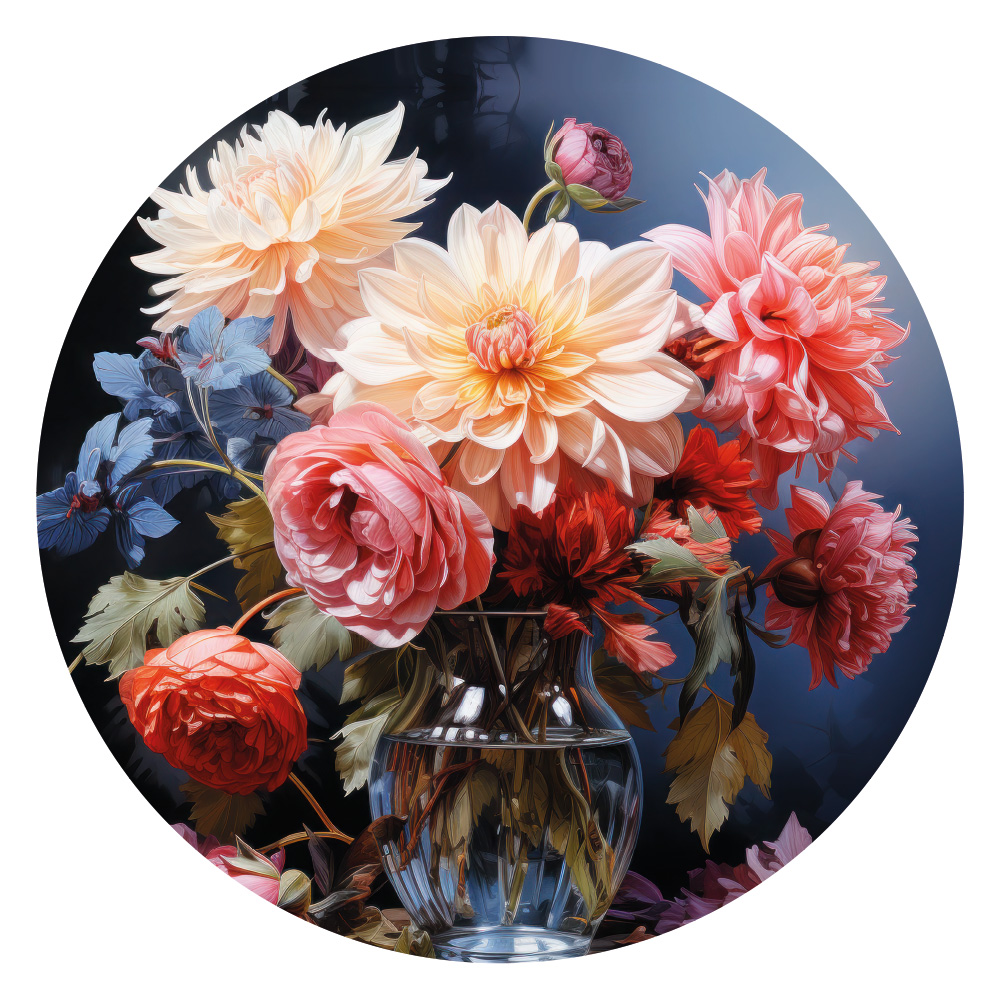 muursticker muurcirkel wallsticker wallcirkel bloemen vaas vase flowers interior ideas ideeen inspiratie