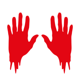 halloween bloederige hand bloody hand eng spannend ideeen raam decoratie horror