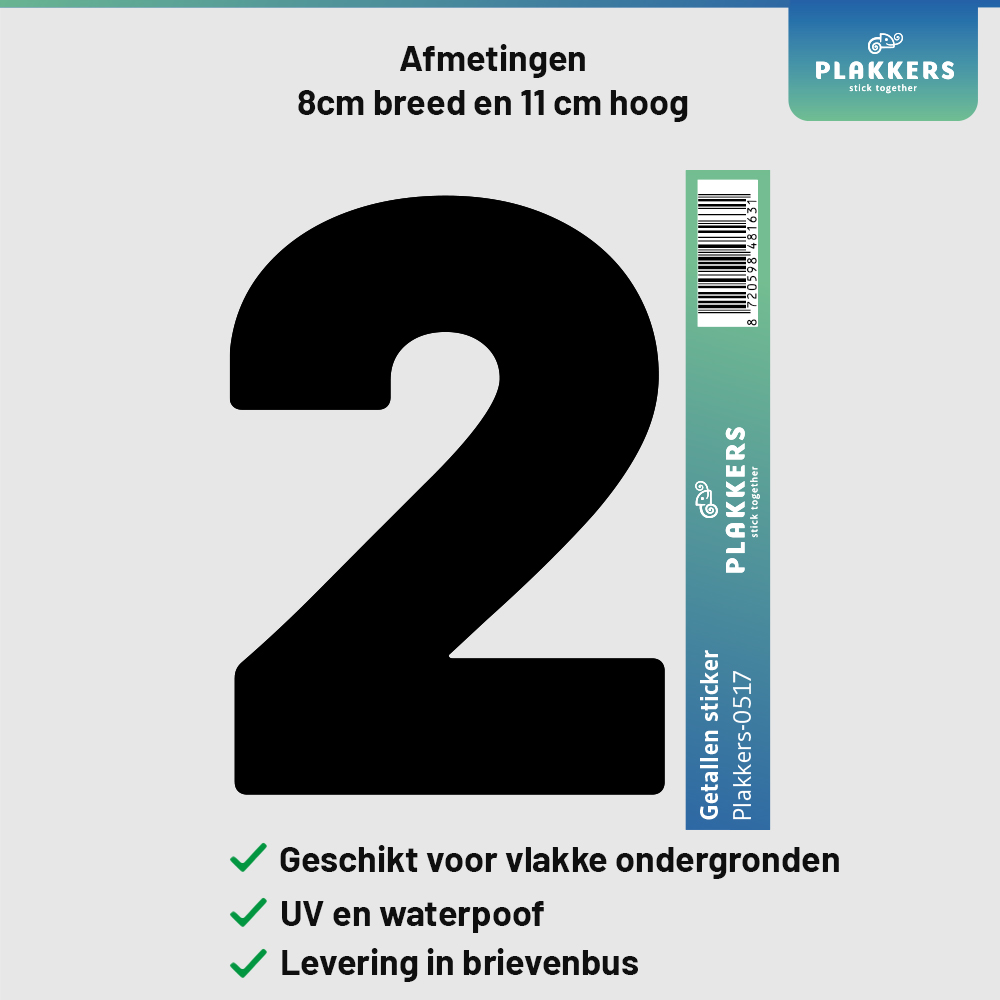 sticker cijfer getal deur brievenbus kliko container plakkers muurstickerstunter contour hoge kwaliteit nummer 2 1-10