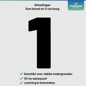 sticker cijfer getal deur brievenbus kliko container plakkers muurstickerstunter contour hoge kwaliteit nummer 1 0-10