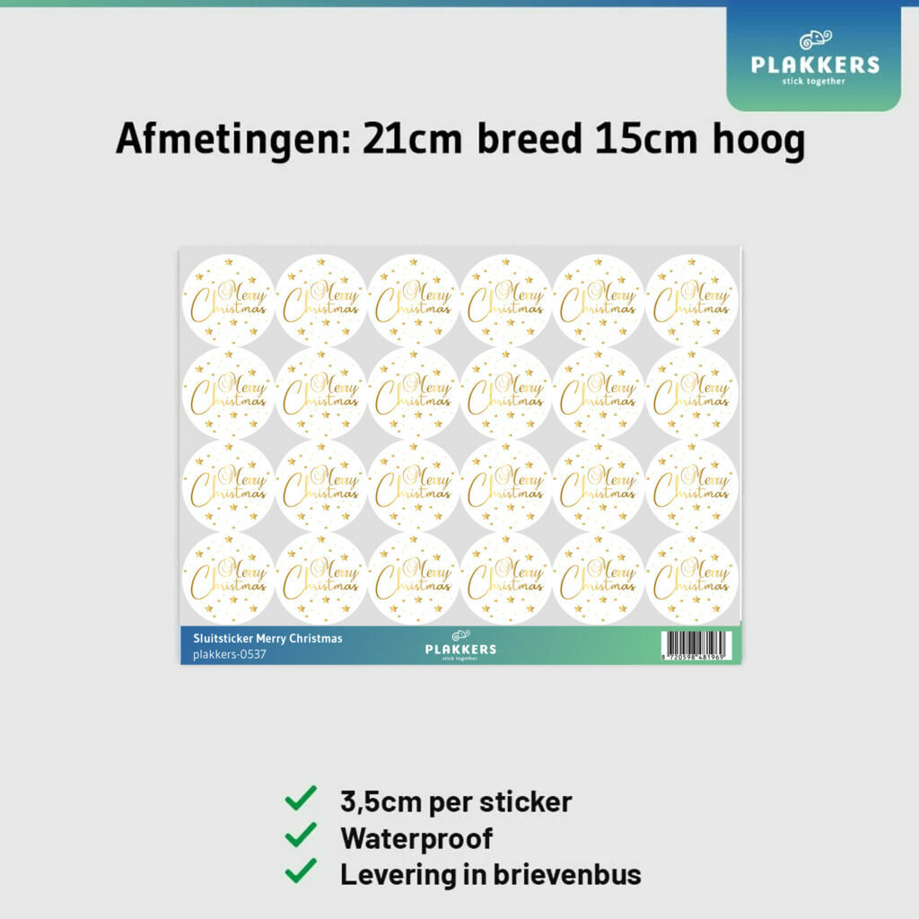 sluitstickers merry xmas feestdagen kerst sinterklaas happy