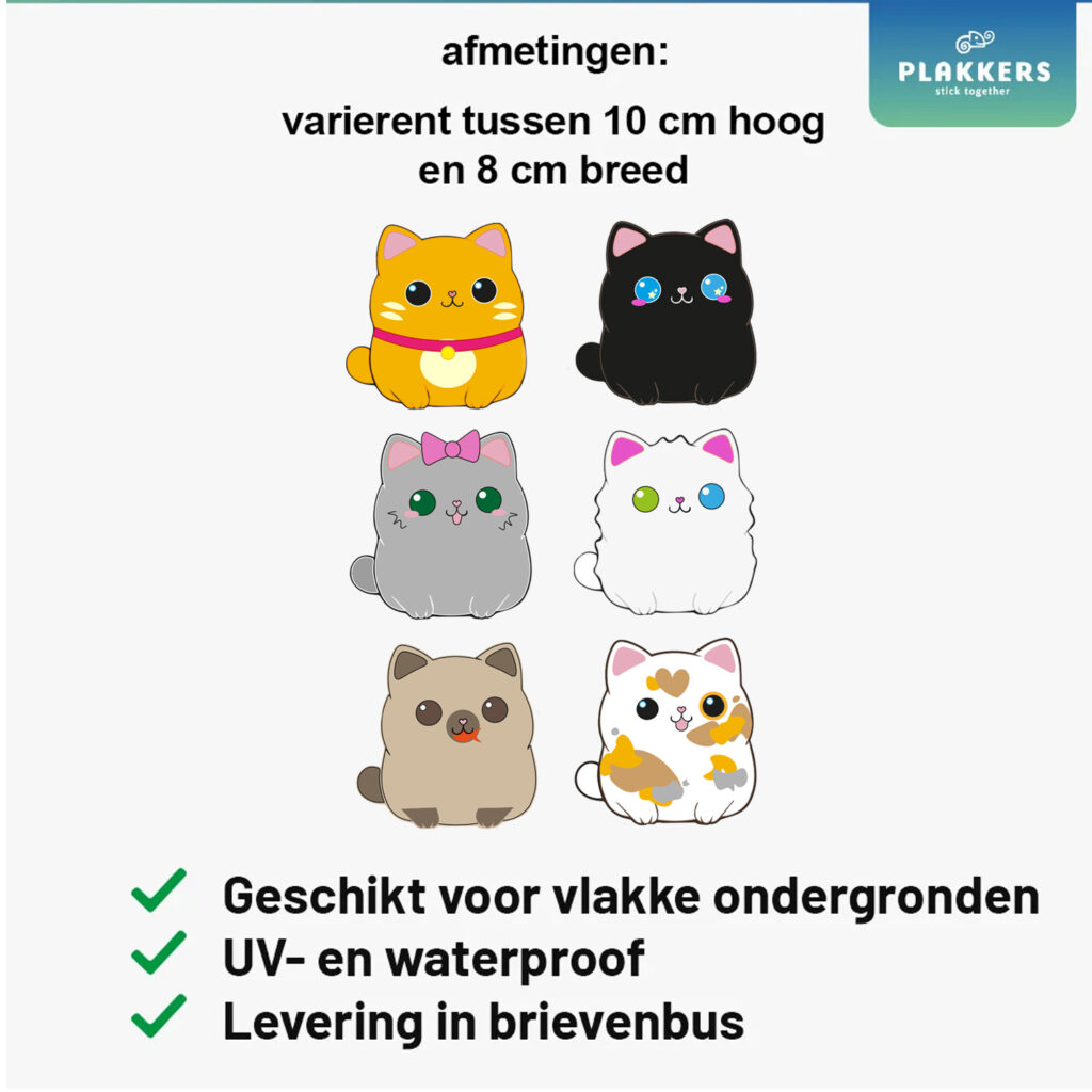 schattige katjes sticker creatief artistiek plakkers