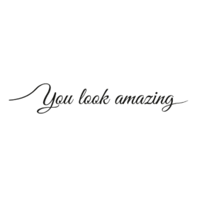 Sticker voor op spiegels zwart you look amazin positieve quote leuk start van dag