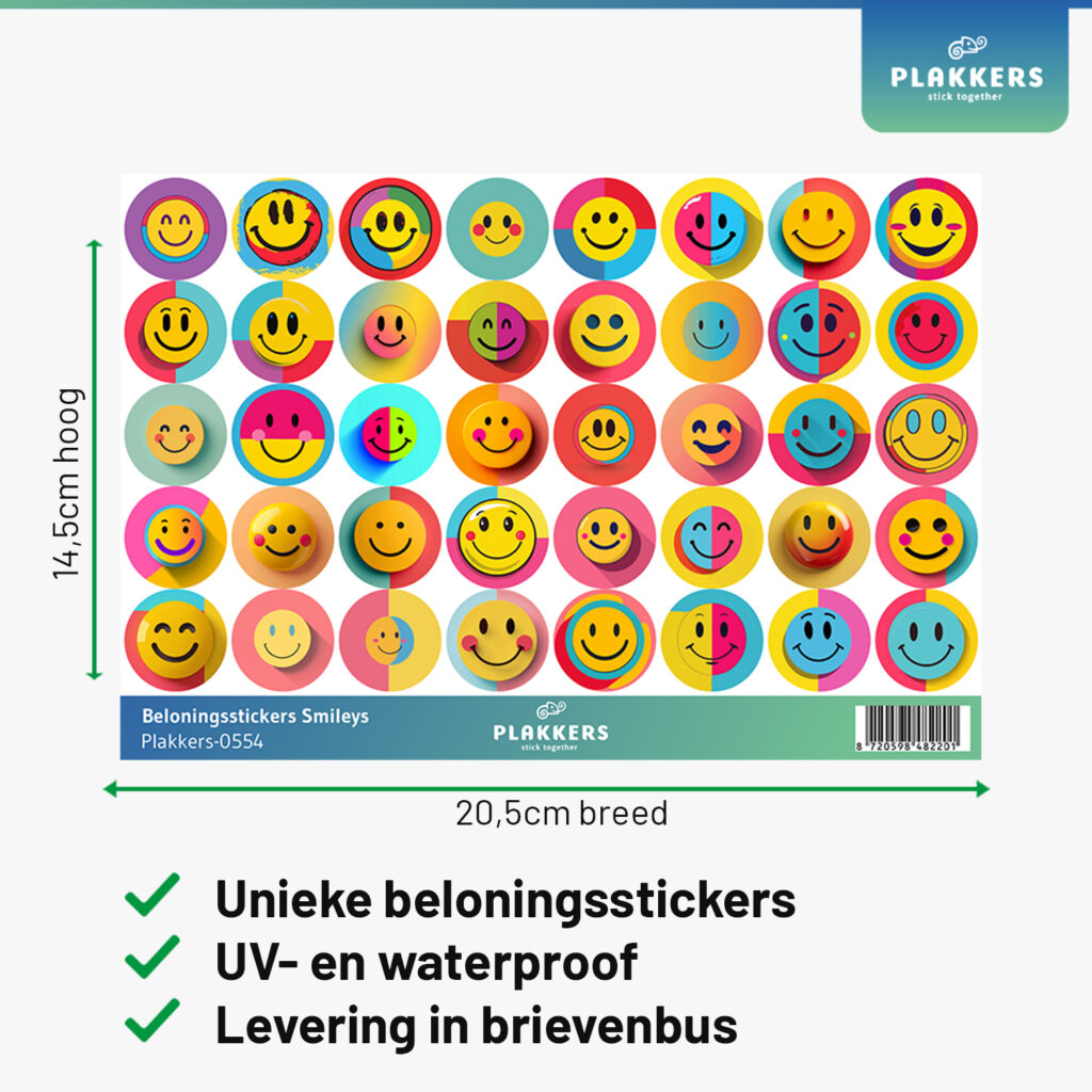 Beloningsstickers smiley blije gezichtjes basisschool opvoeding leuk grappig plakkers