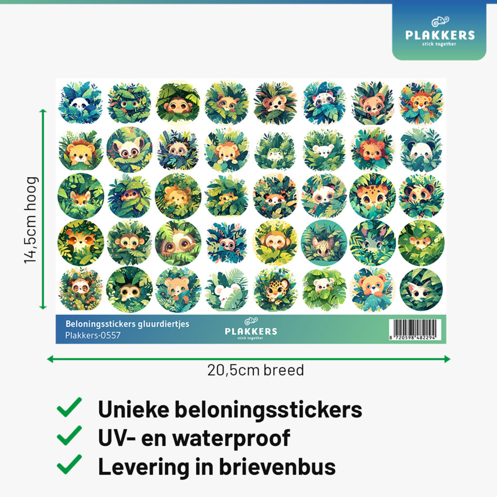 Beloningsstickers gluurdiertjes basisschool opvoeding leuk grappig schattig plakkers
