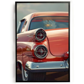 Achterkant rode auto klassieker vintage poster goedkoop ideeen muurdecoratie inspiratie wanddecoratie
