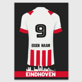 PSV voetbalclub logo poster rood wit kleuren shirt kinderkamer eigen naam en nummer voetbalkamer