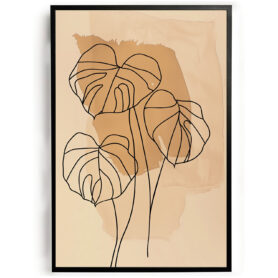 poster olifantsoor lijnkunst abstract kunst woonkamer keuken kantoor slaapkamer aardkleuren modern