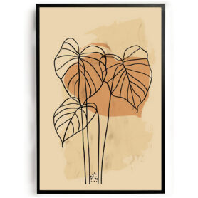 poster olifantsoor lijnkunst abstract kunst woonkamer keuken kantoor slaapkamer aardkleuren modern 2