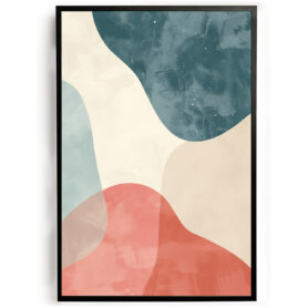 poster vormen heuvels kleurrijk abstract kunst woonkamer keuken kantoor slaapkamer aardkleuren modern