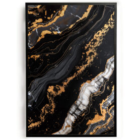poster marmer zwart textuur abstract kunst woonkamer keuken kantoor slaapkamer modern