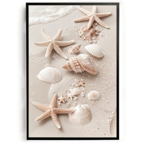 Poster schelpen strand woonkamer slaapkamer keuken kantoor atelier rustgevend natuur