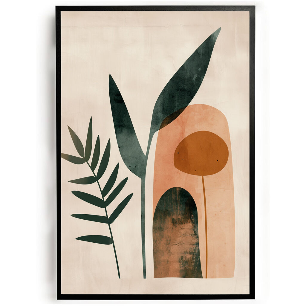 poster vormen bloemen abstract kunst woonkamer keuken kantoor slaapkamer aardkleuren modern