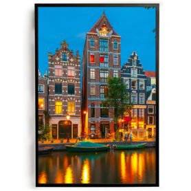 Poster Amsterdamse grachten woonkamer slaapkamer keuken kantoor atelier rustgevend natuur