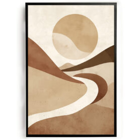 poster vormen woestijn abstract kunst woonkamer keuken kantoor slaapkamer aardkleuren modern