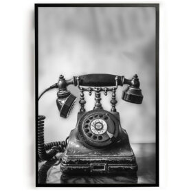 Poster vintage zwart wit oude telefoon poster goedkoop ideeen muurdecoratie inspiratie wanddecoratie