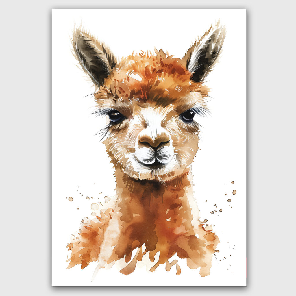 alpaca poster waterverf kinderkamer schattig leuk