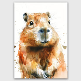 Capybara poster waterverf kinderkamer schattig leuk