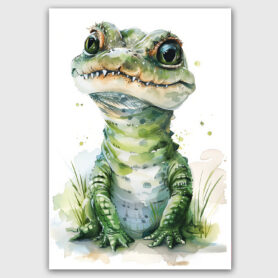 krokodil poster waterverf kinderkamer schattig leuk