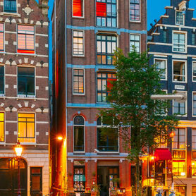 Amsterdamse grachtenpanden deursticker poster modern stijlvol plakkers