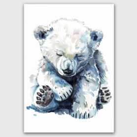 ijsbeer poster waterverf kinderkamer schattig leuk