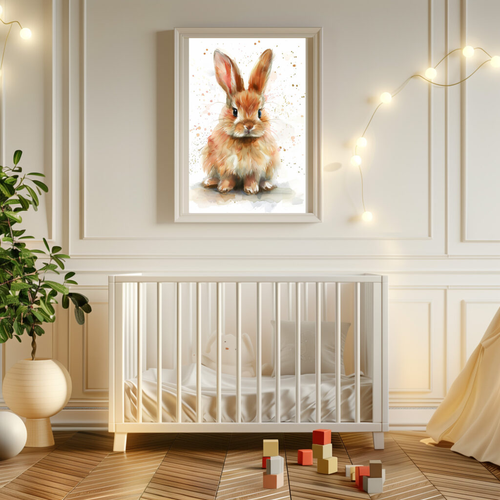 konijn poster waterverf kinderkamer schattig leuk V2