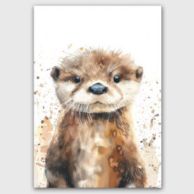 otter poster waterverf kinderkamer schattig leuk